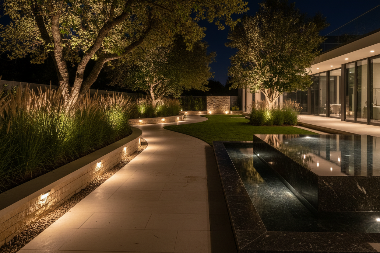 PREMIUM LANDSCSAPING AT NIGHT 